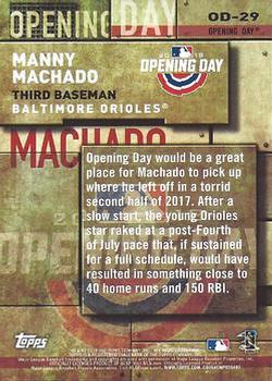 2018 Topps - MLB Opening Day Blue #OD-29 Manny Machado Back