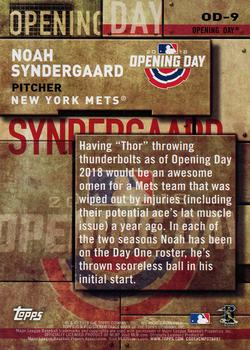 2018 Topps - MLB Opening Day Black #OD-9 Noah Syndergaard Back