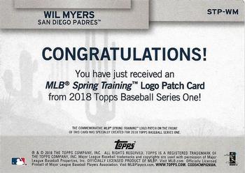 2018 Topps - MLB Spring Training Logo Manufactured Patch Relics #STP-WM Wil Myers Back