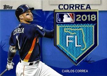 2018 Topps - MLB Spring Training Logo Manufactured Patch Relics Blue #STP-CC Carlos Correa Front