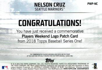 2018 Topps - Players Weekend Patch #PWP-NC Nelson Cruz Back