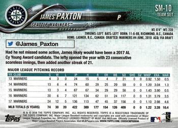 2018 Topps Seattle Mariners #SM-10 James Paxton Back