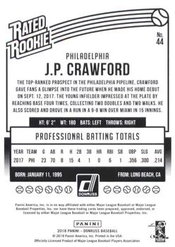 2018 Donruss #44 J.P. Crawford Back