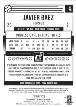 2018 Donruss #76 Javier Baez Back