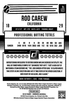 2018 Donruss #123 Rod Carew Back