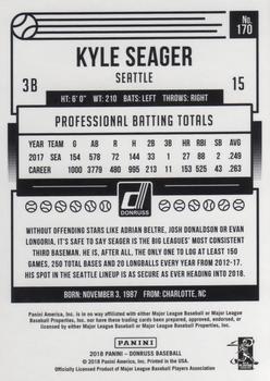 2018 Donruss #170 Kyle Seager Back