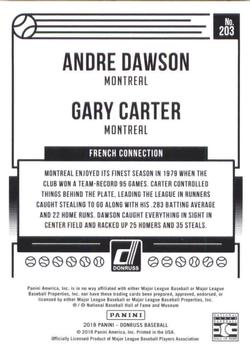 2018 Donruss #203 French Connection (Andre Dawson / Gary Carter) Back