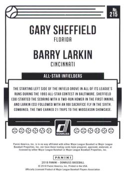2018 Donruss #215 All-Star Infielders (Gary Sheffield / Barry Larkin) Back