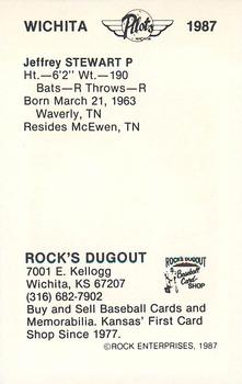 1987 Rock's Dugout Wichita Pilots #NNO Jeff Stewart Back