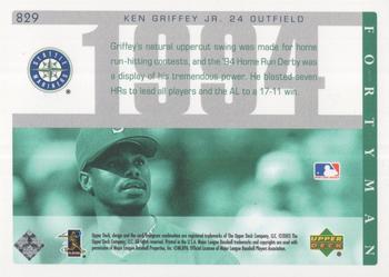 2003 Upper Deck 40-Man #829 Ken Griffey Jr. Back
