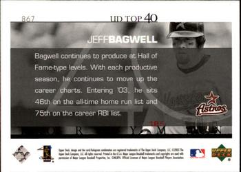 2003 Upper Deck 40-Man #867 Jeff Bagwell Back