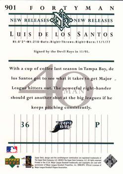 2003 Upper Deck 40-Man #901 Luis De Los Santos Back