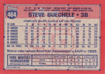 1991 Topps #464 Steve Buechele Back