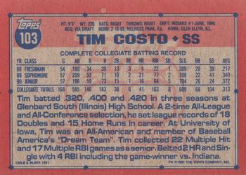 1991 Topps #103 Tim Costo Back