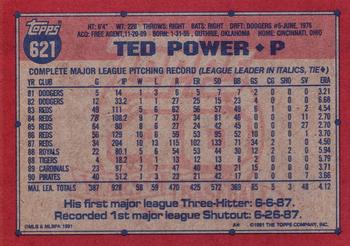 1991 Topps #621 Ted Power Back