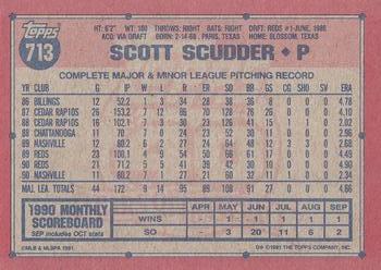 1991 Topps #713 Scott Scudder Back
