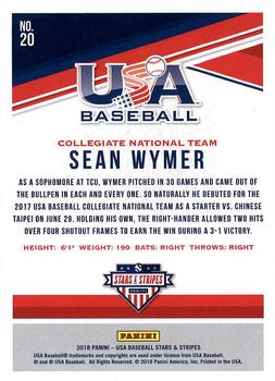 2018 Panini USA Baseball Stars & Stripes #20 Sean Wymer Back