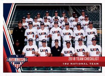 2018 Panini USA Baseball Stars & Stripes #28 USA Baseball 18U National Team Front