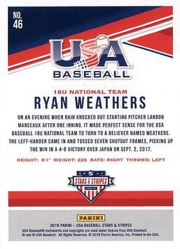 2018 Panini USA Baseball Stars & Stripes #46 Ryan Weathers Back