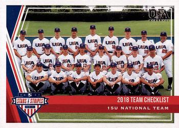 2018 Panini USA Baseball Stars & Stripes #49 USA Baseball 15U National Team Front