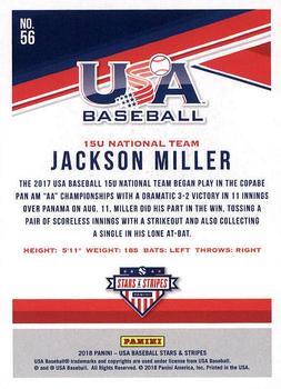 2018 Panini USA Baseball Stars & Stripes #56 Jackson Miller Back