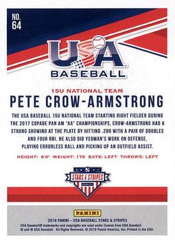 2018 Panini USA Baseball Stars & Stripes #64 Pete Crow-Armstrong Back