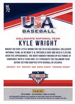 2018 Panini USA Baseball Stars & Stripes #72 Kyle Wright Back