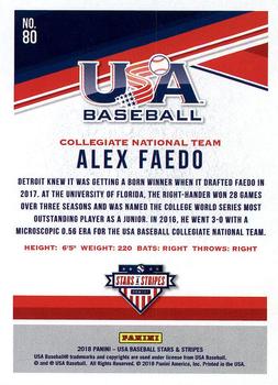 2018 Panini USA Baseball Stars & Stripes #80 Alex Faedo Back