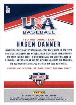 2018 Panini USA Baseball Stars & Stripes #88 Hagen Danner Back