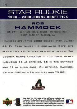 2003 Upper Deck First Pitch #11 Robby Hammock Back