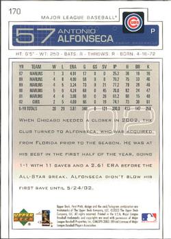 2003 Upper Deck First Pitch #170 Antonio Alfonseca Back