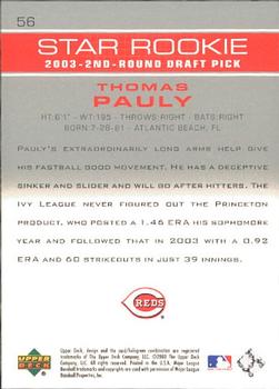 2003 Upper Deck Prospect Premieres #56 Thomas Pauly Back