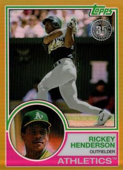 2018 Topps - 1983 Topps Baseball 35th Anniversary Chrome Silver Pack Gold Refractor #66 Rickey Henderson Front