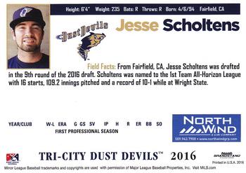2016 Grandstand Tri-City Dust Devils #NNO Jesse Scholtens Back