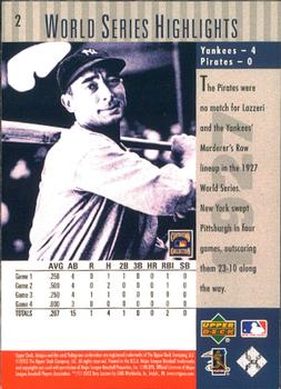 2003 Upper Deck Yankees 100th Anniversary #2 Tony Lazzeri Back