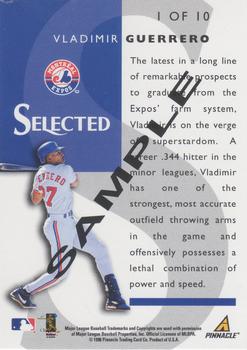 1998 Select Selected Samples #1 Vladimir Guerrero Back