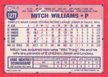 1991 Topps Traded #127T Mitch Williams Back
