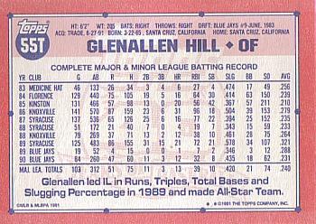 1991 Topps Traded #55T Glenallen Hill Back