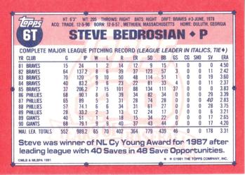 1991 Topps Traded #6T Steve Bedrosian Back