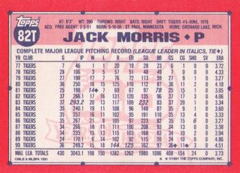 1991 Topps Traded #82T Jack Morris Back