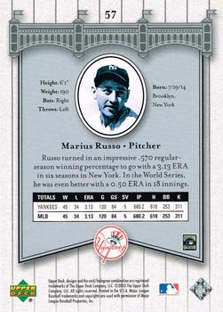 2003 Upper Deck Yankees Signature Series #57 Marius Russo Back