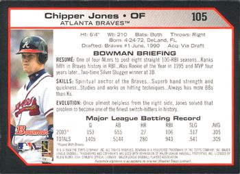 2004 Bowman #105 Chipper Jones Back