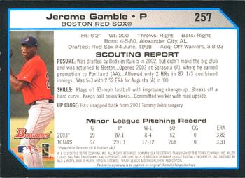 2004 Bowman #257 Jerome Gamble Back