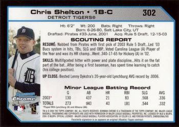 2004 Bowman Chrome #302 Chris Shelton Back