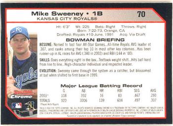 2004 Bowman Chrome #70 Mike Sweeney Back