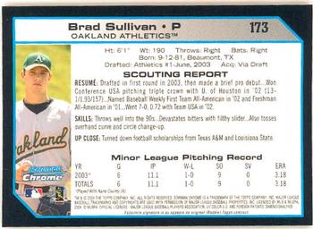 2004 Bowman Chrome #173 Brad Sullivan Back