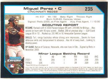 2004 Bowman Chrome #235 Miguel Perez Back