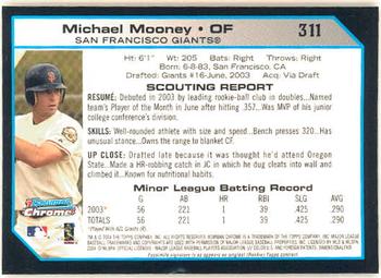 2004 Bowman Chrome #311 Michael Mooney Back