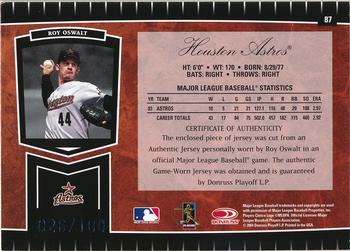 2004 Leaf Certified Cuts - Marble Material Red Position #87 Roy Oswalt Back