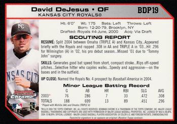 2004 Bowman Draft Picks & Prospects - Chrome #BDP19 David DeJesus Back